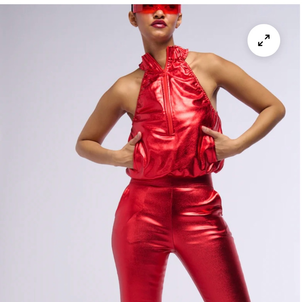 Space Cadet Zip Up Metallic Top